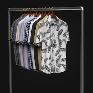 Shirt On Steel Hanger 3D model