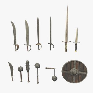 Melee weapons and swords 3D model