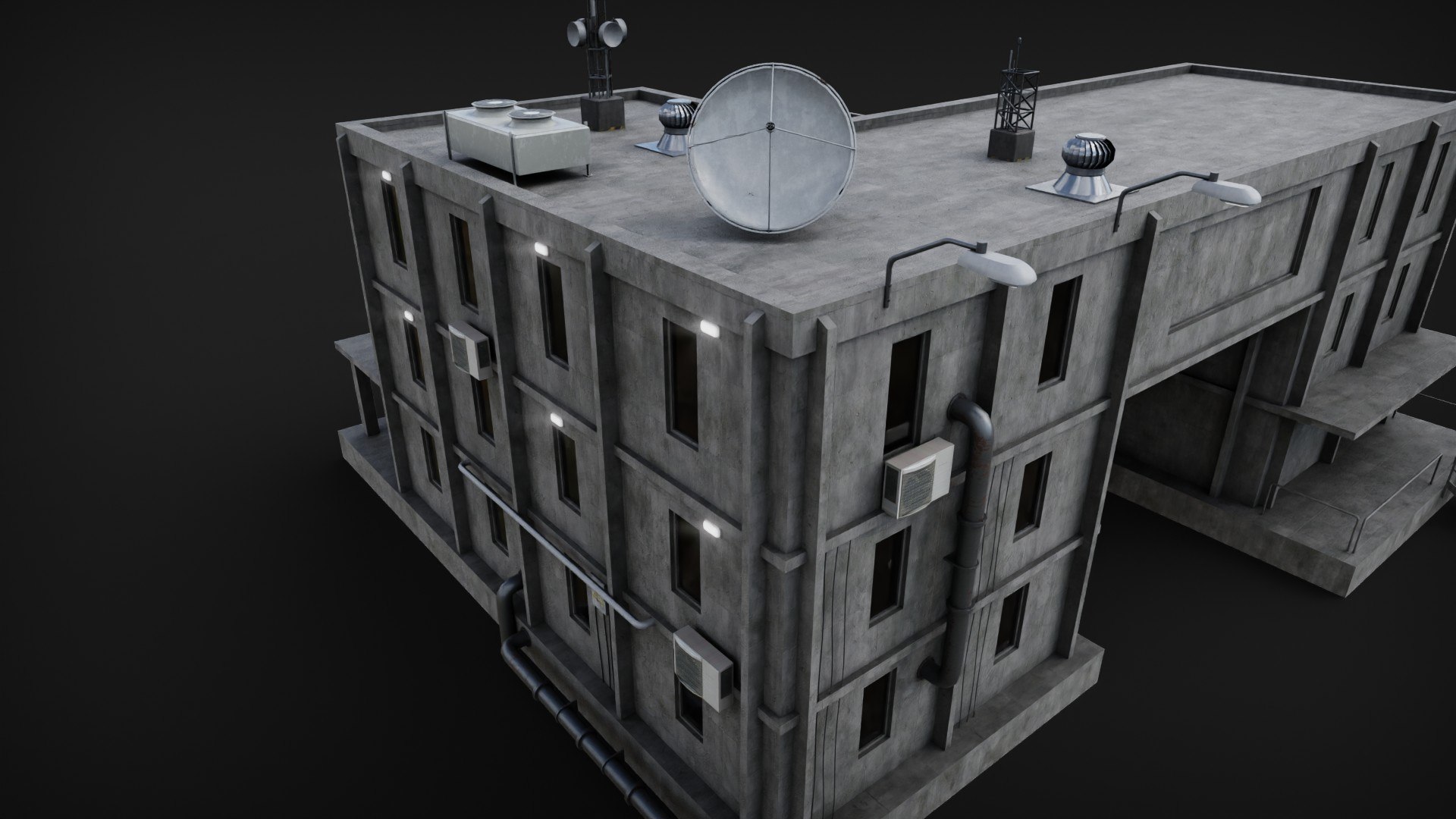 Roof And Wall Props For Buildings 3D Model - TurboSquid 2149756