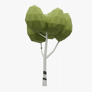 cartoon birch tree model