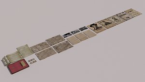 Ancient EEUU USA Documents and Money 3D model
