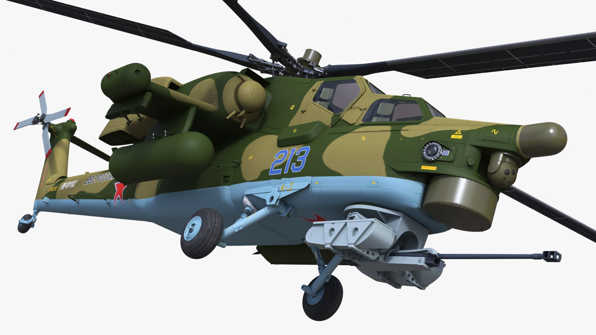 Combat Helicopter Mi-28 Rigged 3D model preview