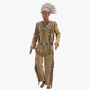 male Regalia outfit with texture 3D model
