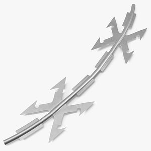 3D CBT60 Concertina Razor Wire Galvanized Silver model