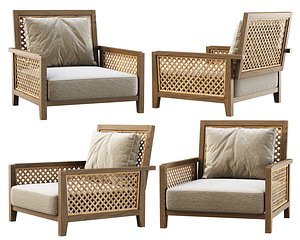 Karen wooden garden armchair by Bpoint 3D