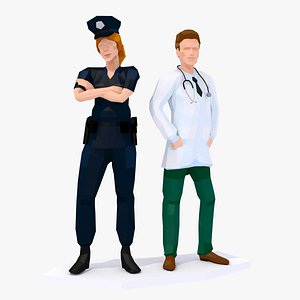 3D model style doctor policewoman sample