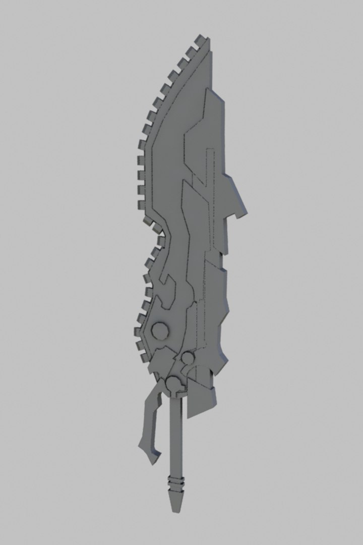 3d Segmented Blade Sword