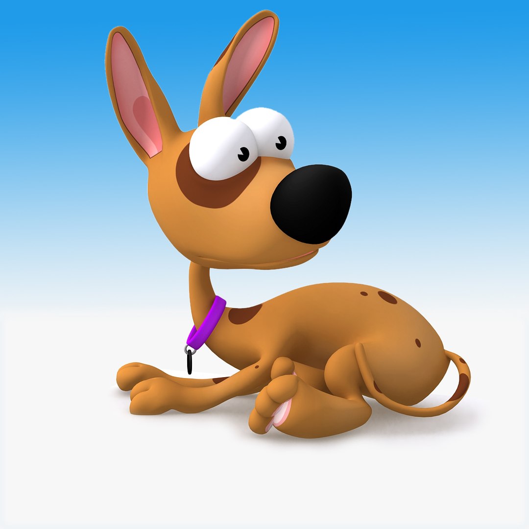 3d model rigged cartoon dog animation