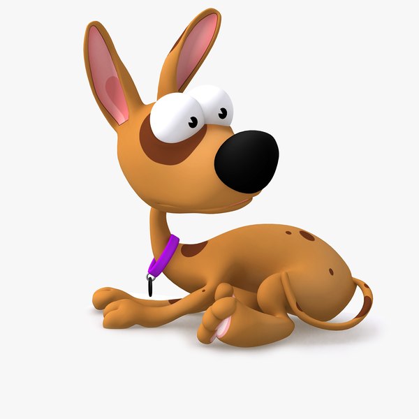 3d model rigged cartoon dog animation