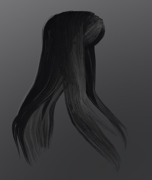 3D female hairstyle long hair model - TurboSquid 1416478