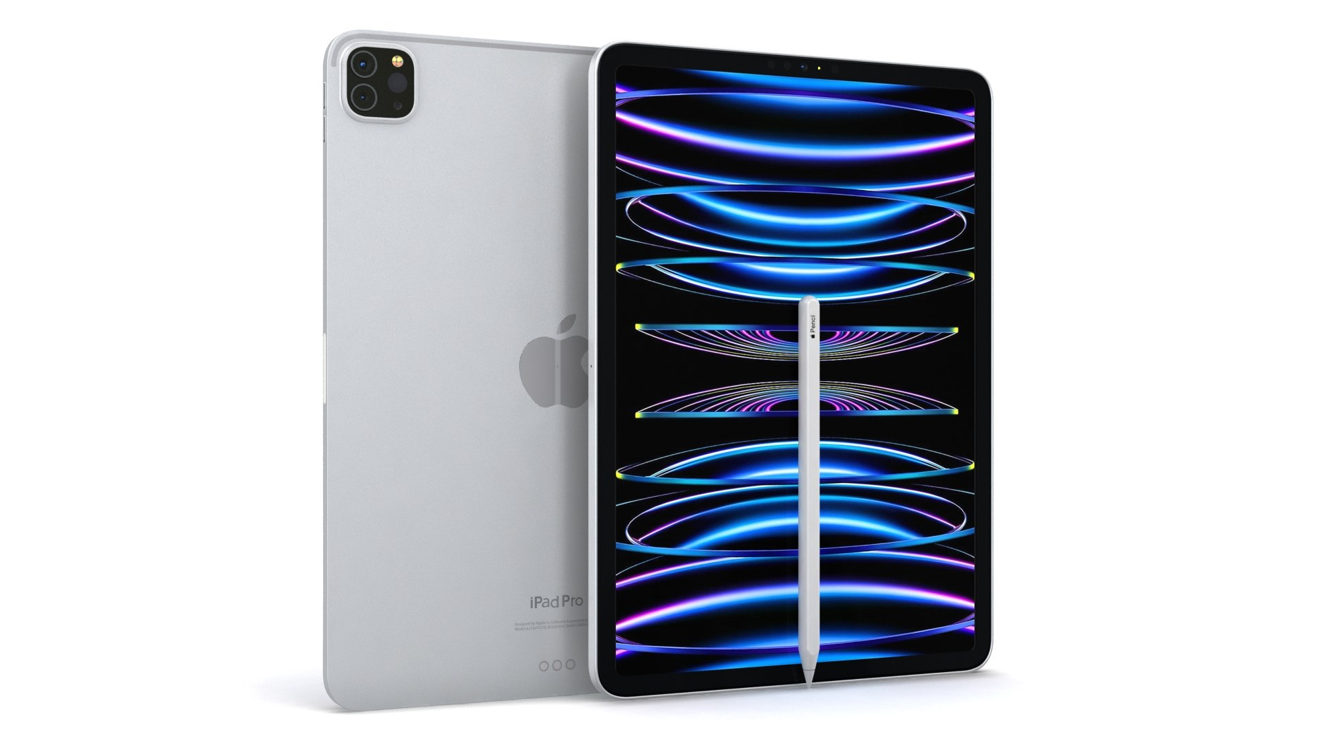 Apple IPad Pro 11 2022 Silver With Pencil 3D - TurboSquid 2118189