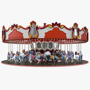 park carousel horses rigged model