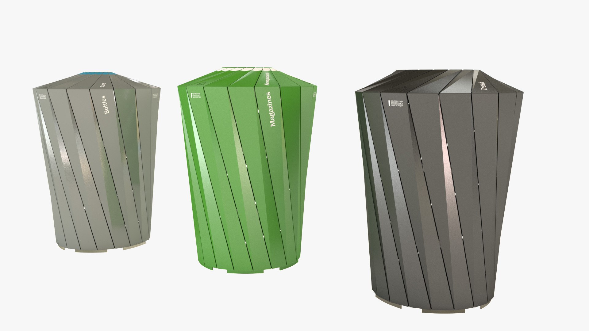 3D Trash bin street recycling TurboSquid 1809251