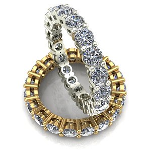 Printable Eternity diamond rings set for gestone 2.5 mm