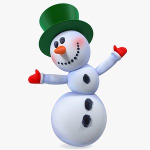 Smiling Cartoon Snowman