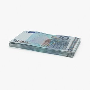 3d model 20 euro bill stack