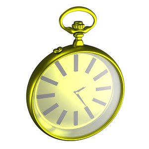 Gold Pocket Watch PBR 3D