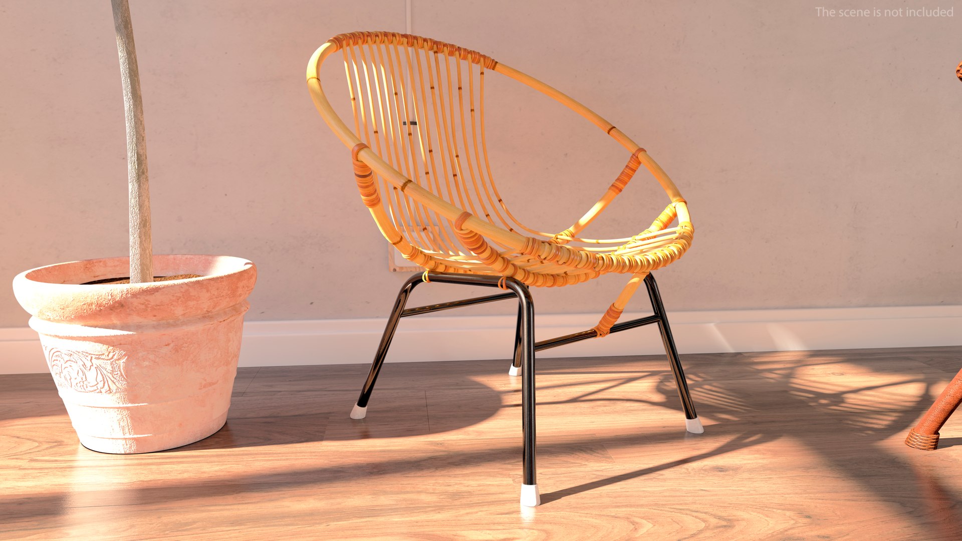 Vintage Bamboo Round Chair 3D model - TurboSquid 1739606