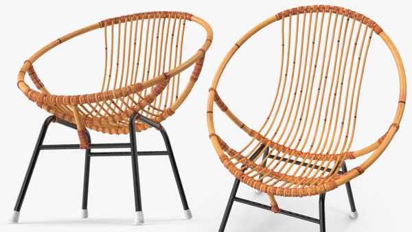 Vintage Bamboo Round Chair 3D model - TurboSquid 1739606