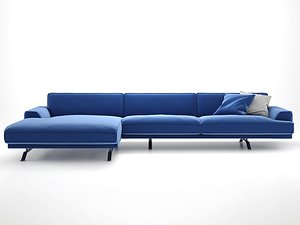 3D model slab corner sofa