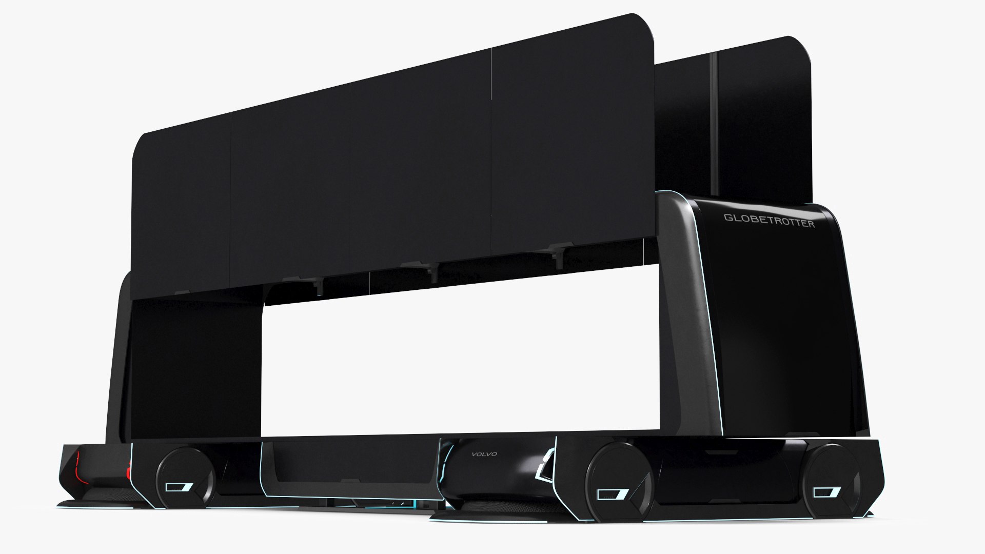 Futuristic Volvo Autonomous Carrier Rigged for Maya 3D model preview