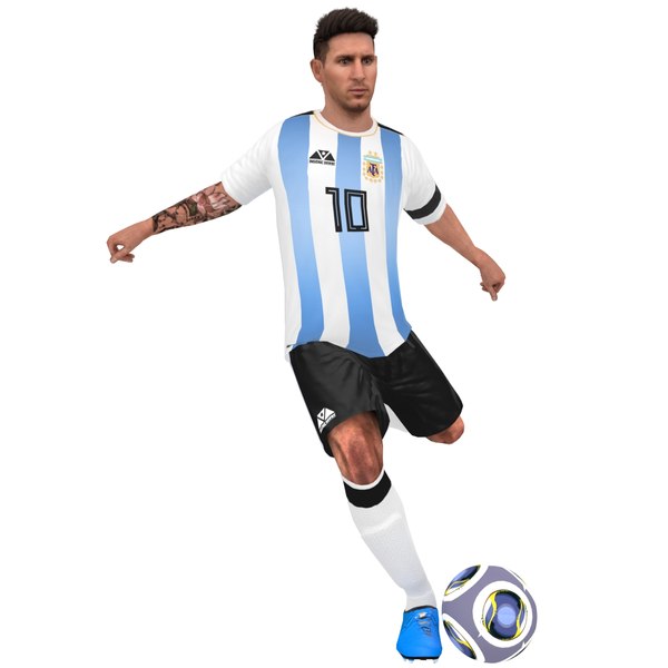 Argentina Messi New Jersey Design 2022 3D model rigged