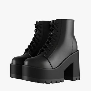 platform ankle boots 3D model