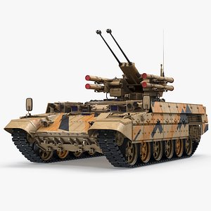 missile tank bmpt rigged 3D model