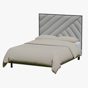 Modern Upholstered Bed - Photorealistic 3D Model