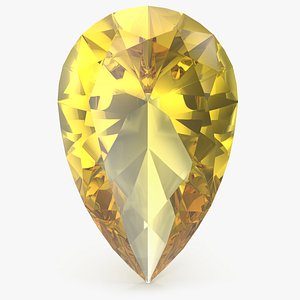 3D Pear Cut Yellow Sapphire