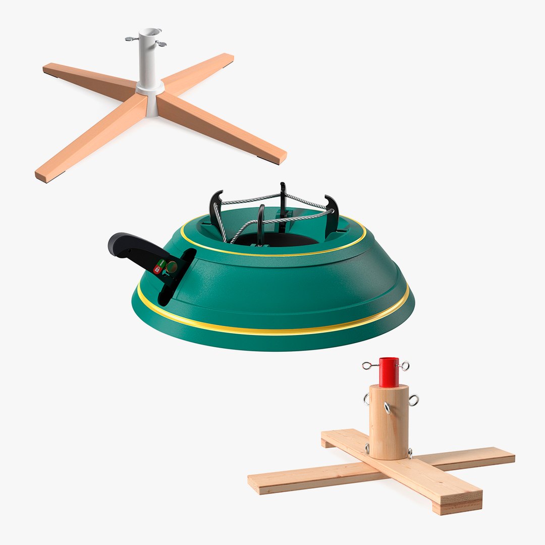 Christmas Tree Stands Collection 3D model preview