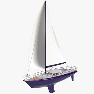 3D regatta sailboat