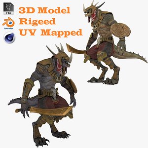 3D Dragon Slayer Anim Rig model