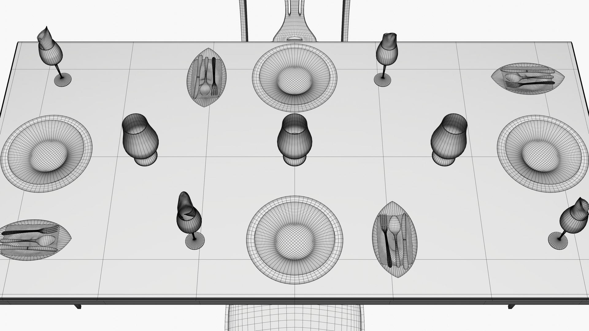 Dining Table Set 3D model - TurboSquid 1965387