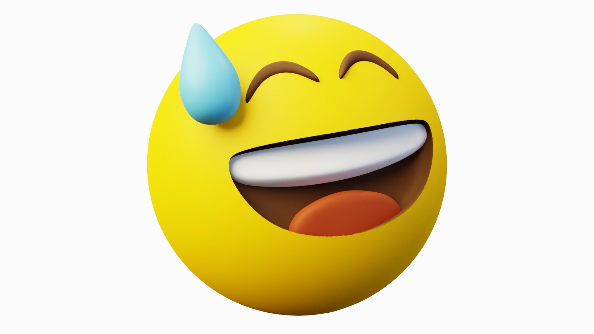 3D Awkward Yellow Ball Emoticon Emoji Or Smiley Model - TurboSquid 1989716