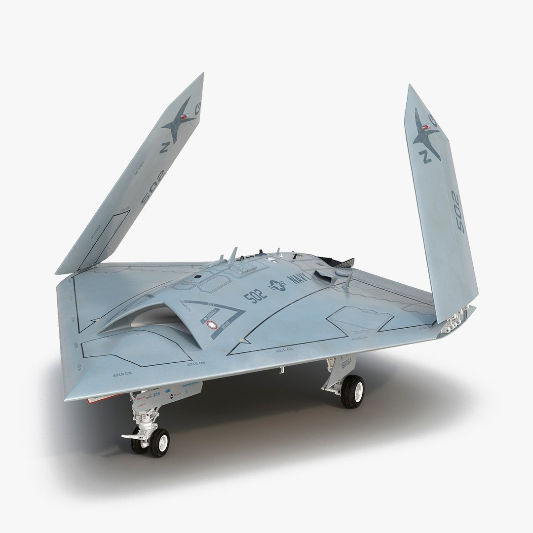 Northrop Grumman X-47B UAV Folded Wings 3D model preview