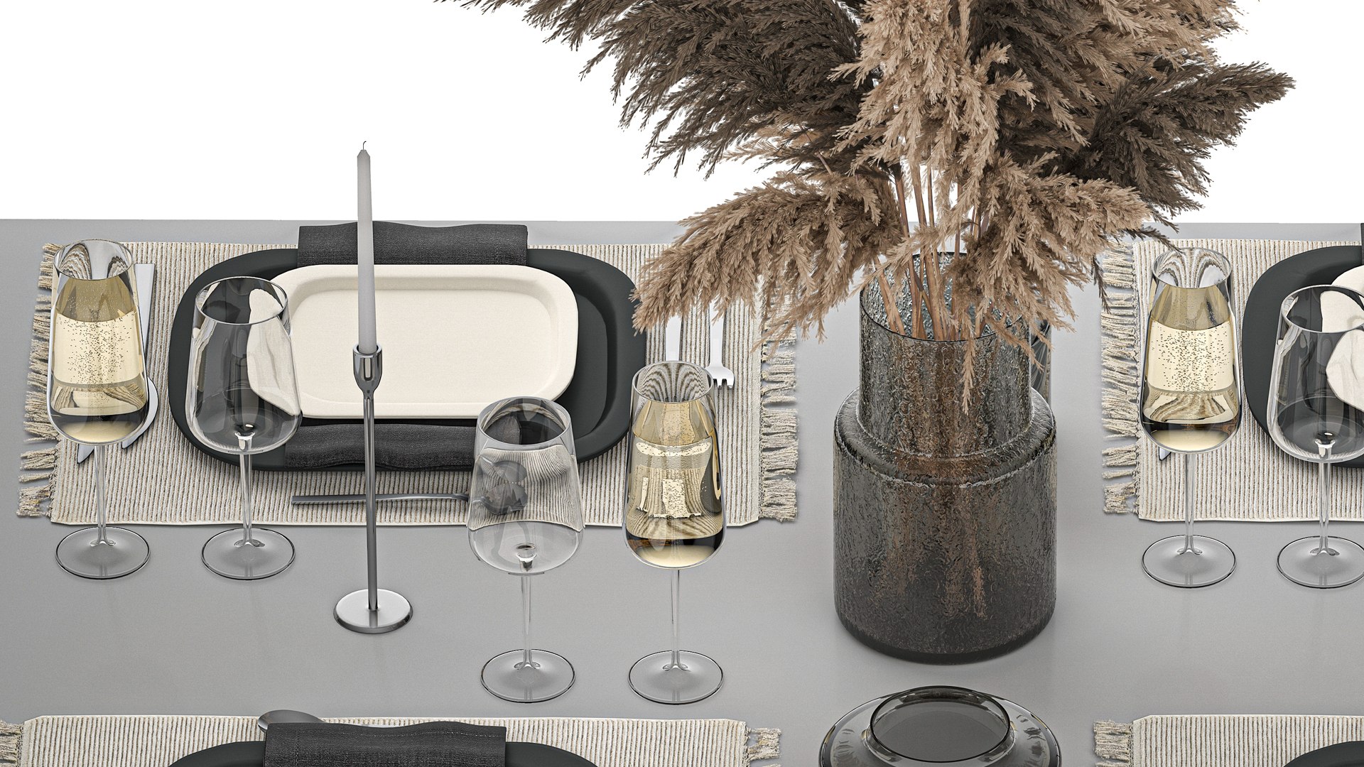 3D Table Setting With A Bouquet Of Pampas Grass https://p.turbosquid.com/ts-thumb/yo/4EIwAV/LK/1tablesetting0706202204/jpg/1654710696/1920x1080/fit_q87/6d7a1810a985d582e754126dff8860d921e8275e/1tablesetting0706202204.jpg