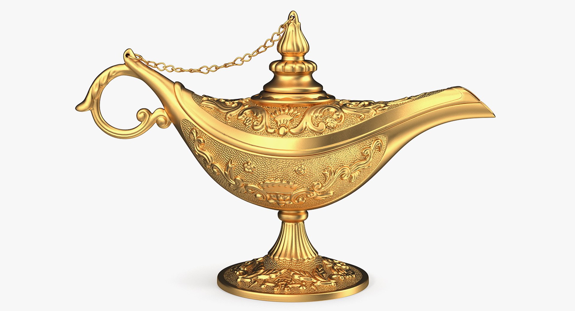 Golden Magic Lamp 3D model preview