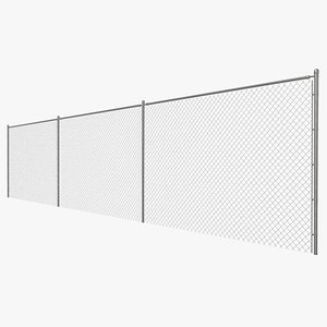 3D model realistic chain link fence