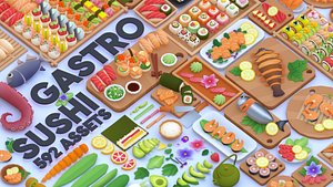 GASTRO Sushi Food Pack Low Poly Art