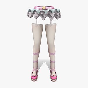 Manga Anime Girl Skirt Socks And Shoes Combo 3D