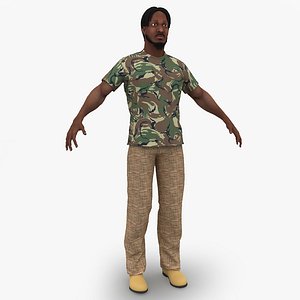 Black Man african Rigged 3D model