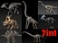 skeletons herbivorous dinosaurs 3D model