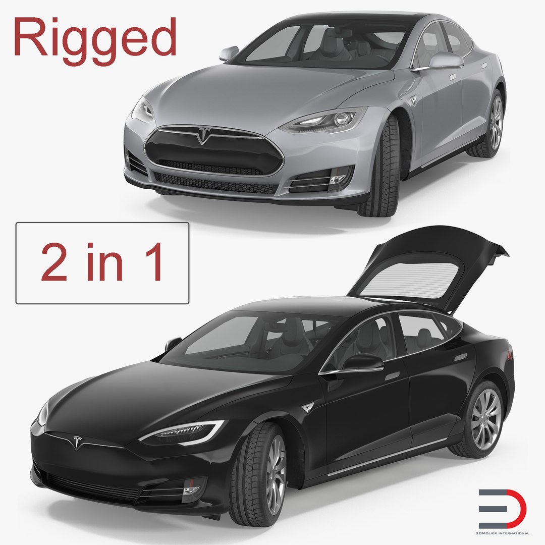 Tesla Model S Rigged 3D Models Collection 3D model preview