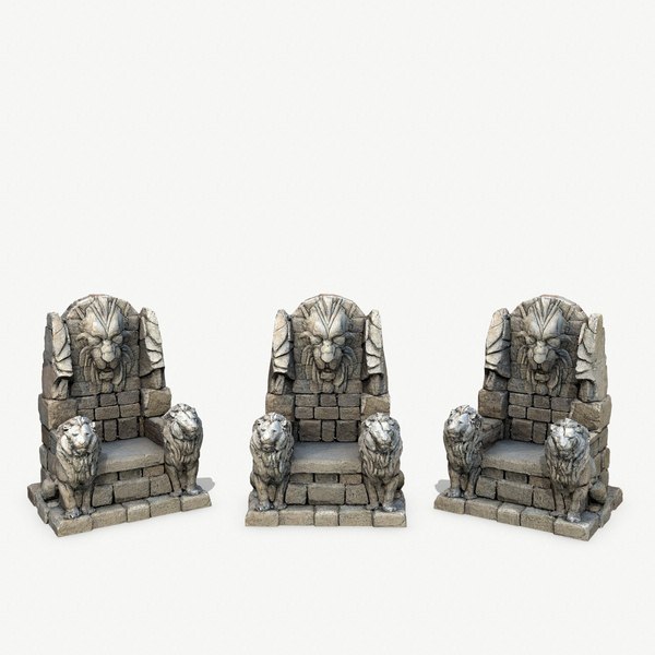 modelo 3d Trono de piedra del león 3 - TurboSquid 2268786