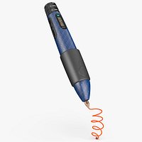 3D Printing Pen Blue Extrudes Spiral
