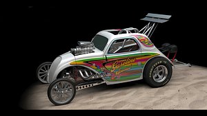 3D Fiat toppolino dragster gasser model
