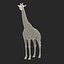 Giraffe Standing Pose Fur 3D Model