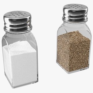 3D Glass Salt and Pepper Shakers Set model