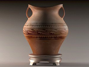 pottery jars painted vases 3D model